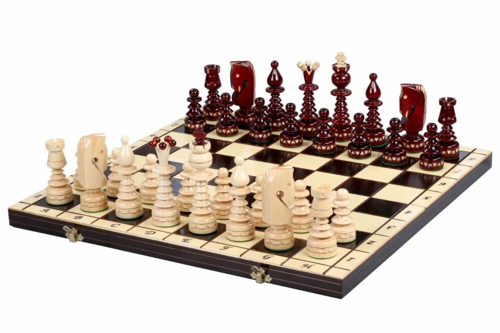 208-1-Ensemble-Petit-Jeu-Echecs-Bois-Charme-Echiquier-Bois-Hêtre