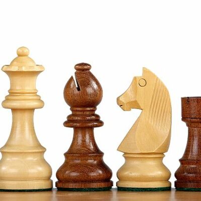 Jeu d'échec & Echiquier Allemand Staunton Acacia / Boxwood Chess Morceaux 3